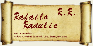 Rafailo Radulić vizit kartica